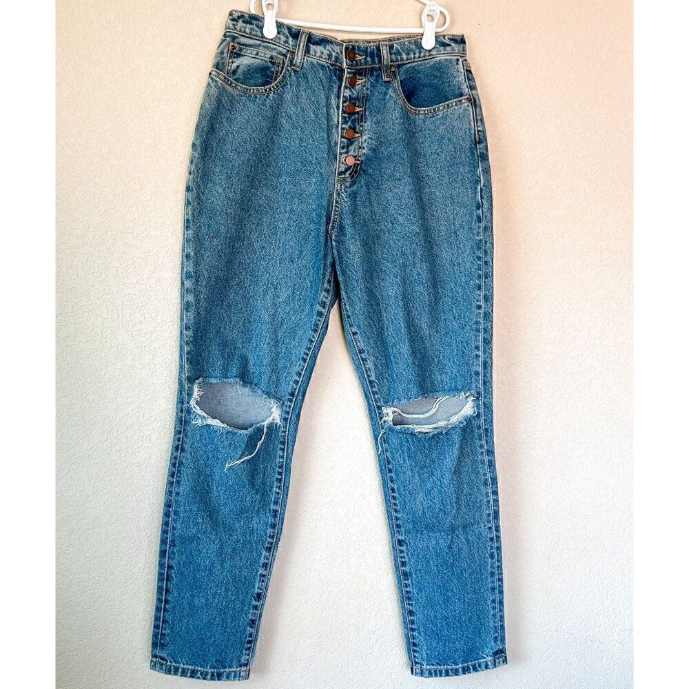 WeWoreWhat Distressed Button Fly High Rise Jeans Size 29